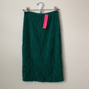 Xhilaration Green Lace Pencil Skirt